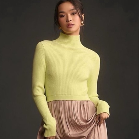 Anthropologie The Thea Twofer Sweater Dress Neutral Combo - Picture 2 of 6